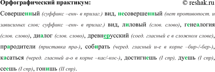 Изображение Орфографический практикум 25 ГДЗ Рыбченкова Александрова 7 класс