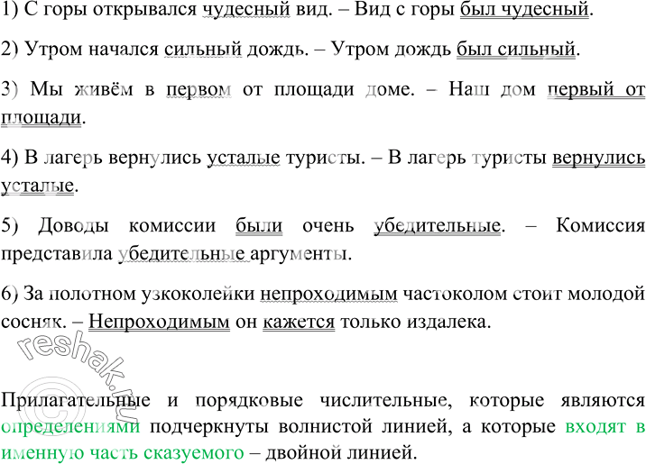 Изображение Найдите в каждом предложении определение. Укажите, чем оно выражено. Выпишите словосочетания, в которые входят слова, являющиеся в этих предложе ниях определениями....
